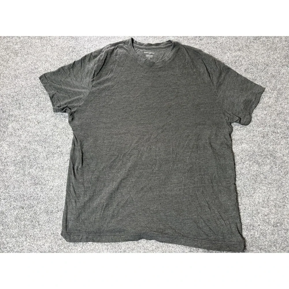 Banana Republic Shirt Mens Large Gray Tagless Crew Neck Cotton Polyester Jersey